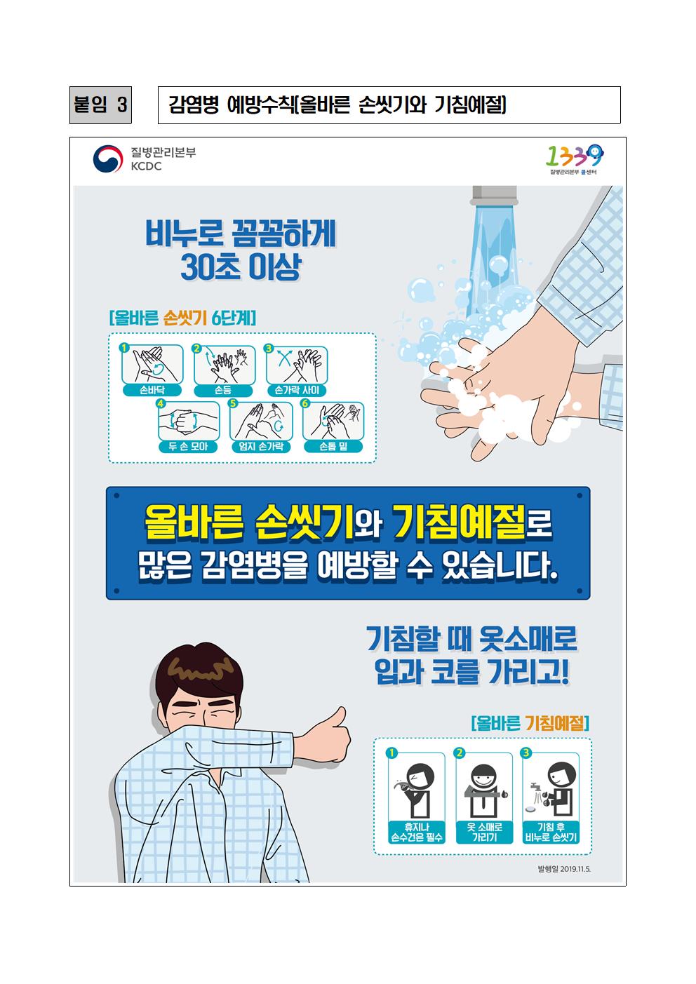 신종코로나바이러스 감염병 손씻기 및 기침예절 001